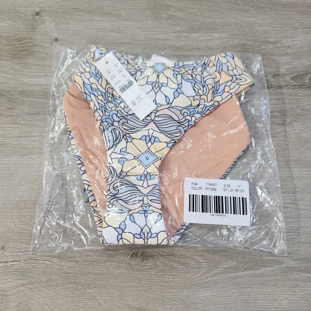 J. Crew Curved-waist Cheeky Bikini Bottom Kaleidoscope New W Tags Women's Size M
